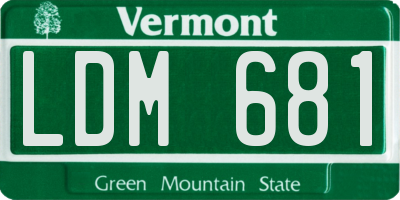 VT license plate LDM681