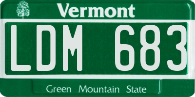 VT license plate LDM683