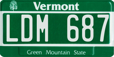 VT license plate LDM687