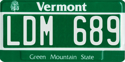 VT license plate LDM689