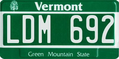 VT license plate LDM692