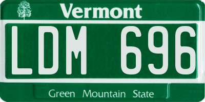 VT license plate LDM696