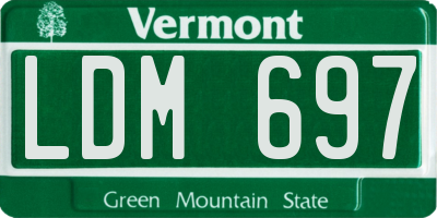 VT license plate LDM697