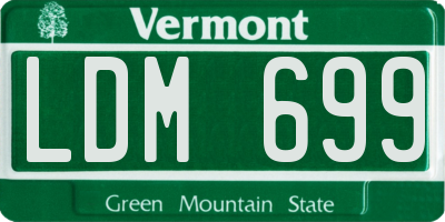 VT license plate LDM699