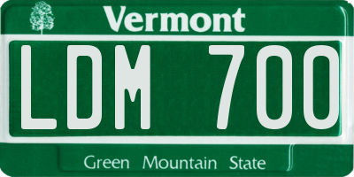 VT license plate LDM700