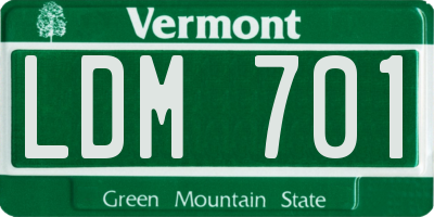 VT license plate LDM701