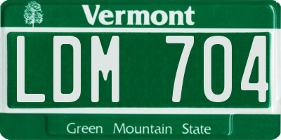 VT license plate LDM704