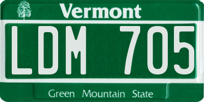 VT license plate LDM705