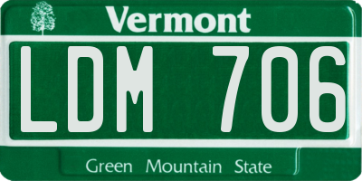 VT license plate LDM706