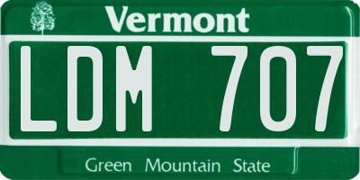 VT license plate LDM707