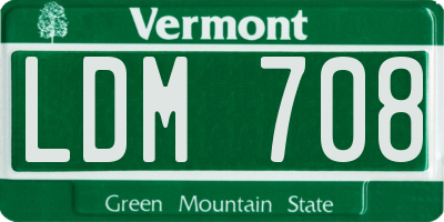 VT license plate LDM708
