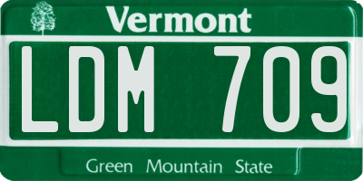 VT license plate LDM709