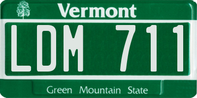 VT license plate LDM711