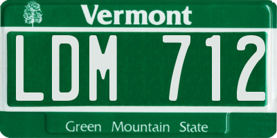VT license plate LDM712