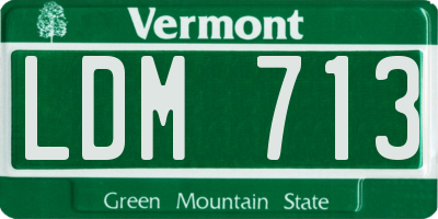 VT license plate LDM713