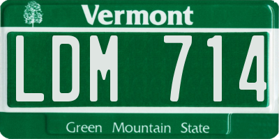 VT license plate LDM714