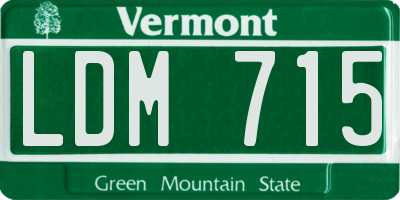 VT license plate LDM715