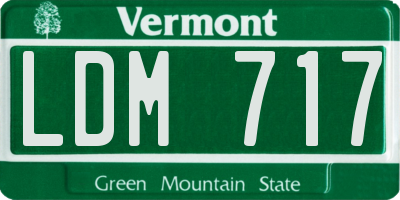 VT license plate LDM717