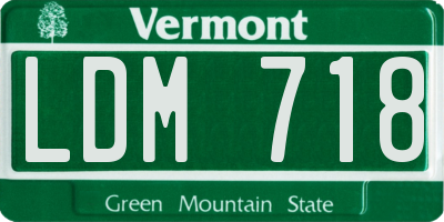 VT license plate LDM718