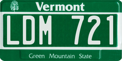 VT license plate LDM721