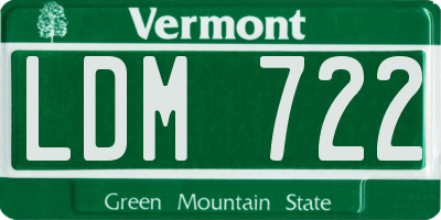 VT license plate LDM722