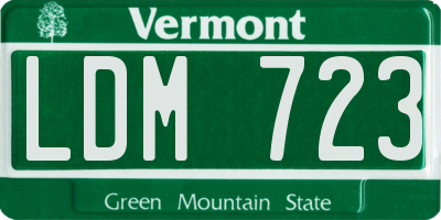 VT license plate LDM723