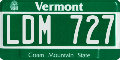 VT license plate LDM727