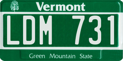 VT license plate LDM731