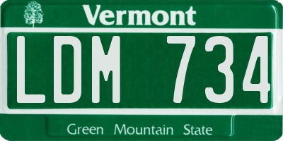 VT license plate LDM734