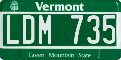 VT license plate LDM735