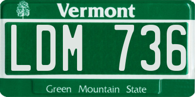VT license plate LDM736