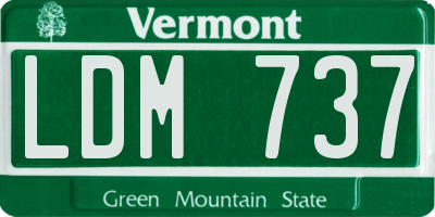 VT license plate LDM737