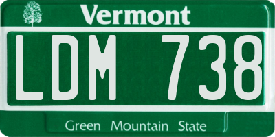 VT license plate LDM738