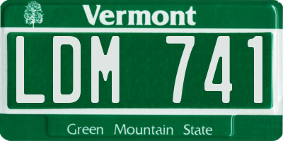 VT license plate LDM741