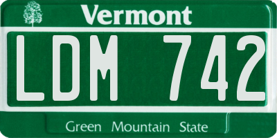 VT license plate LDM742
