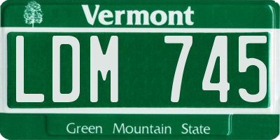 VT license plate LDM745