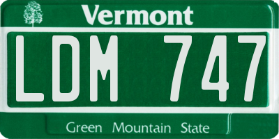 VT license plate LDM747
