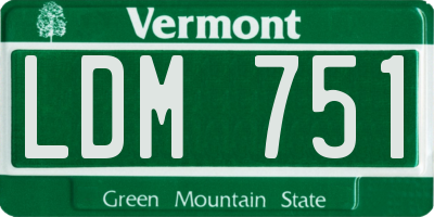 VT license plate LDM751
