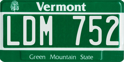 VT license plate LDM752