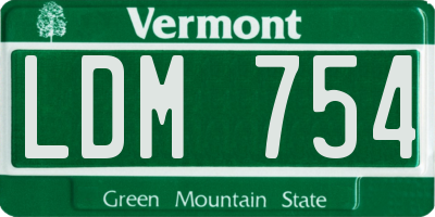 VT license plate LDM754