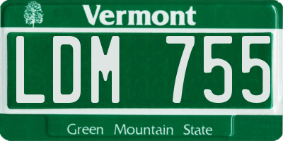 VT license plate LDM755