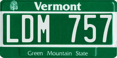 VT license plate LDM757