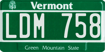 VT license plate LDM758