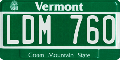 VT license plate LDM760