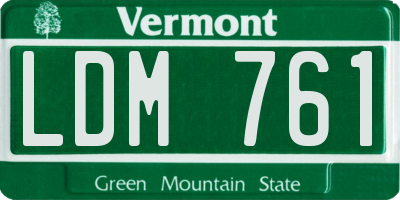 VT license plate LDM761