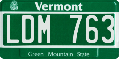 VT license plate LDM763