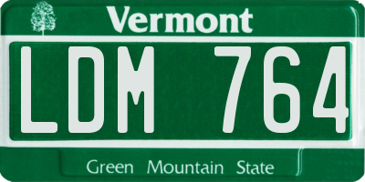 VT license plate LDM764