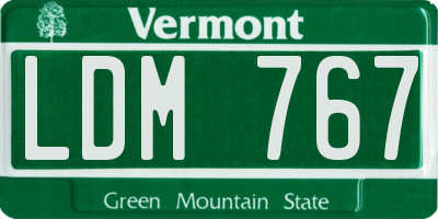 VT license plate LDM767