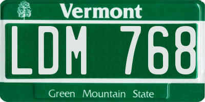 VT license plate LDM768