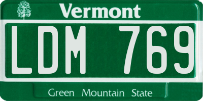 VT license plate LDM769